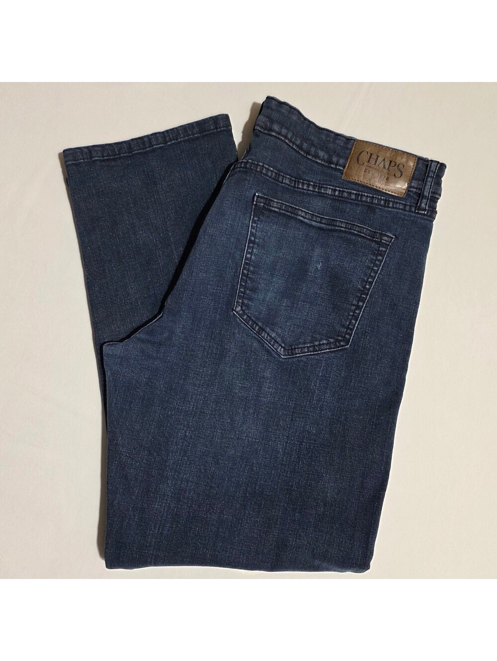 Chaps Men's Straight Fit Denim Jeans 38x32 Dark Blue